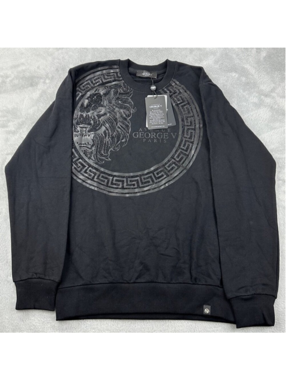 Avenue George V Paris NWT Men’s Size Large Black Sweater 100% Cotton
